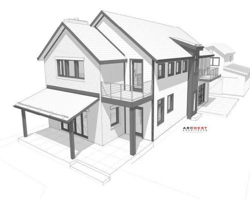 ArcWest Architects Meade St custom urban residence - birdseye street view